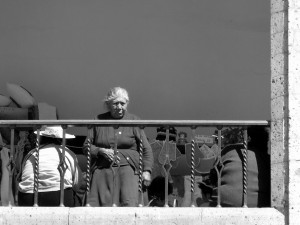 En el balcón Plaza de Armas ciudad de Arequipa, Arequipa, Perú