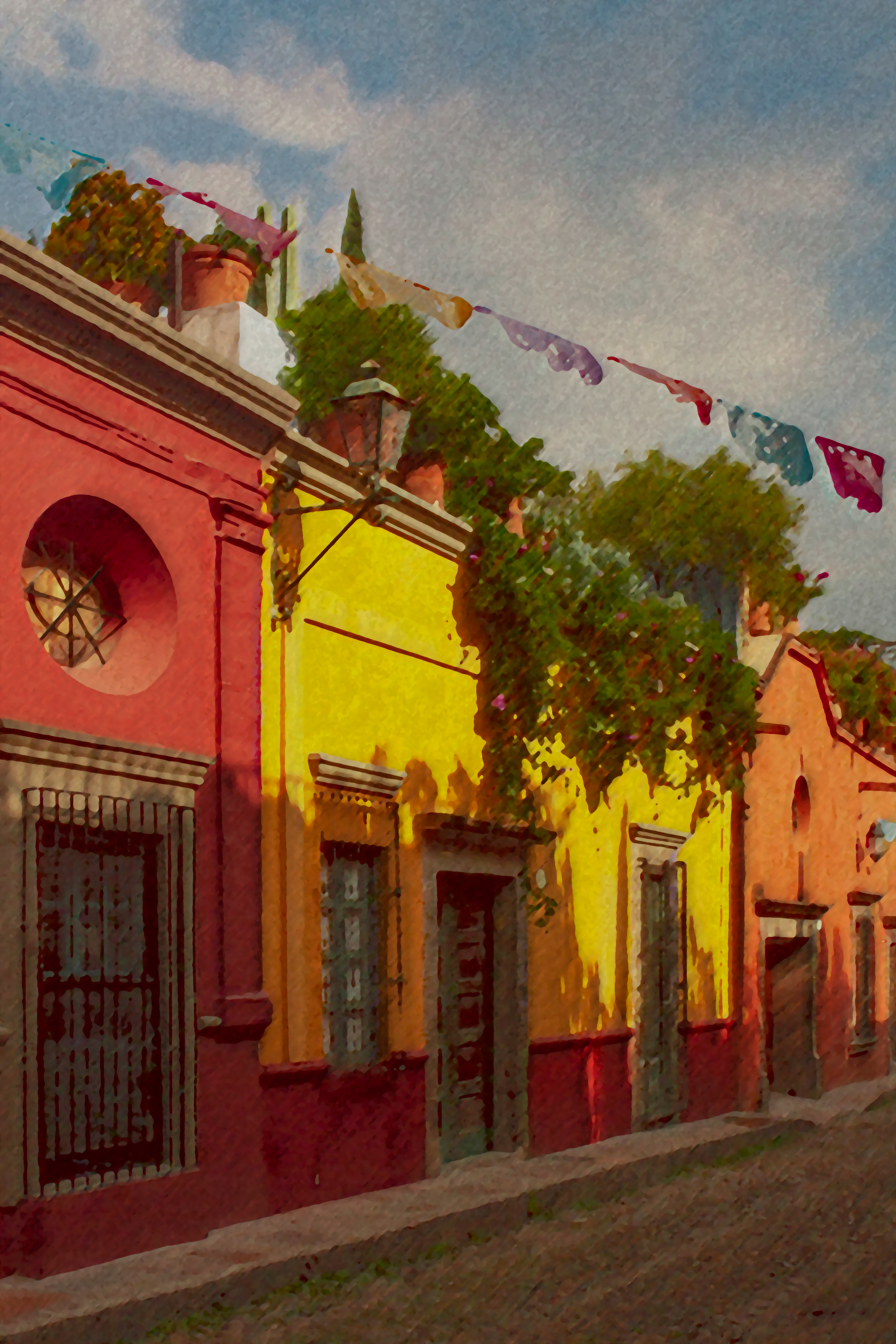 Fachadas y colores del pueblo San Miguel de Allende, Guanajuato, México