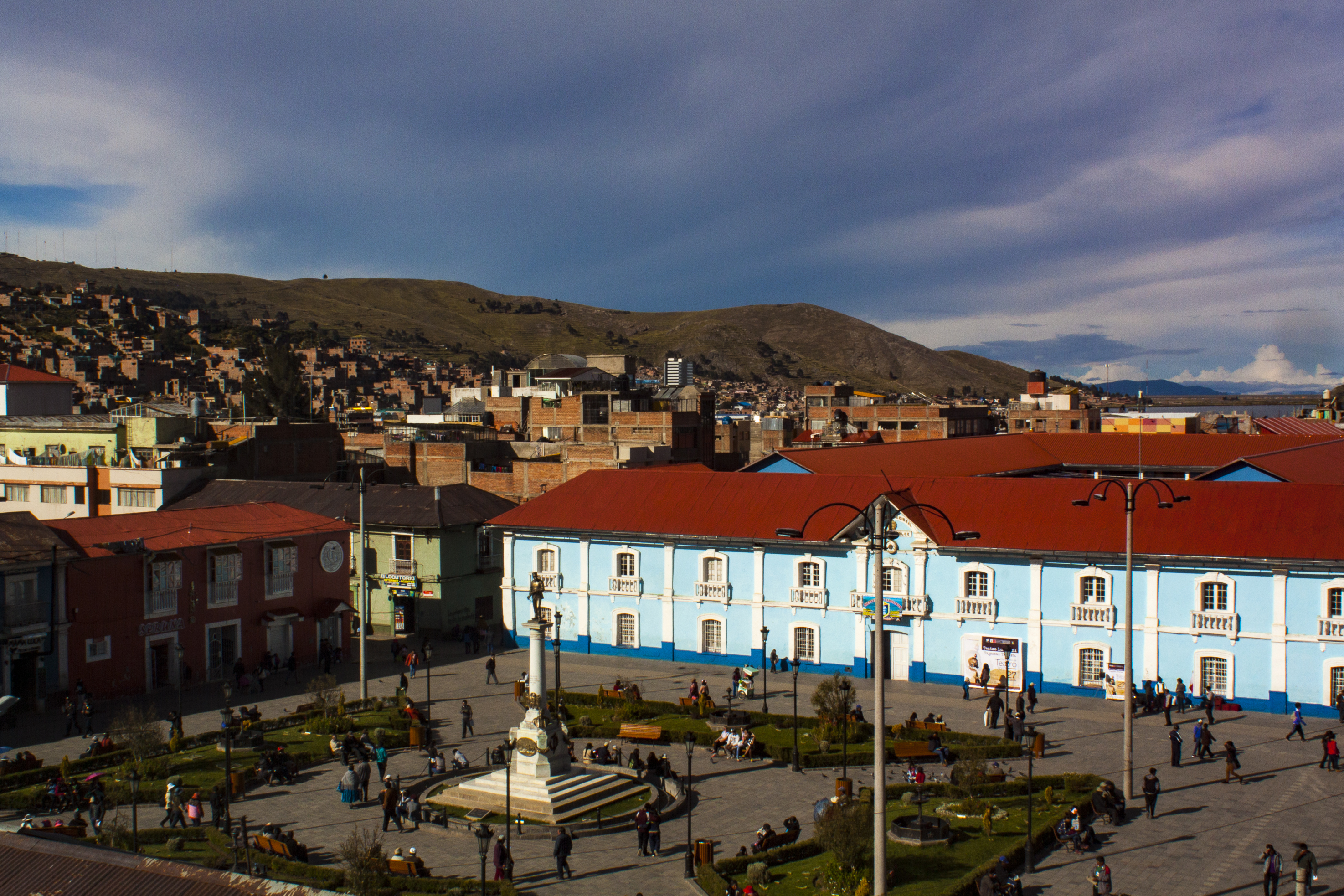 View of the Pino Plaza by the Titicaca Lake Puno City, Puno Providence, Peru